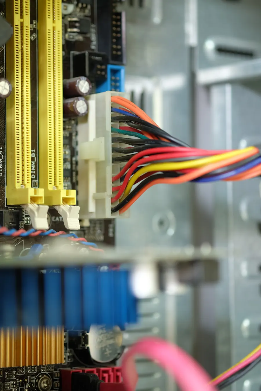 Loaded circuit board in the electronics lab