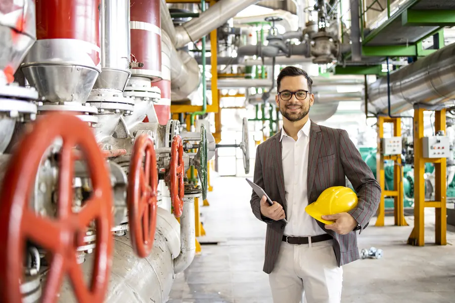 Factory manager overseeing plant operations