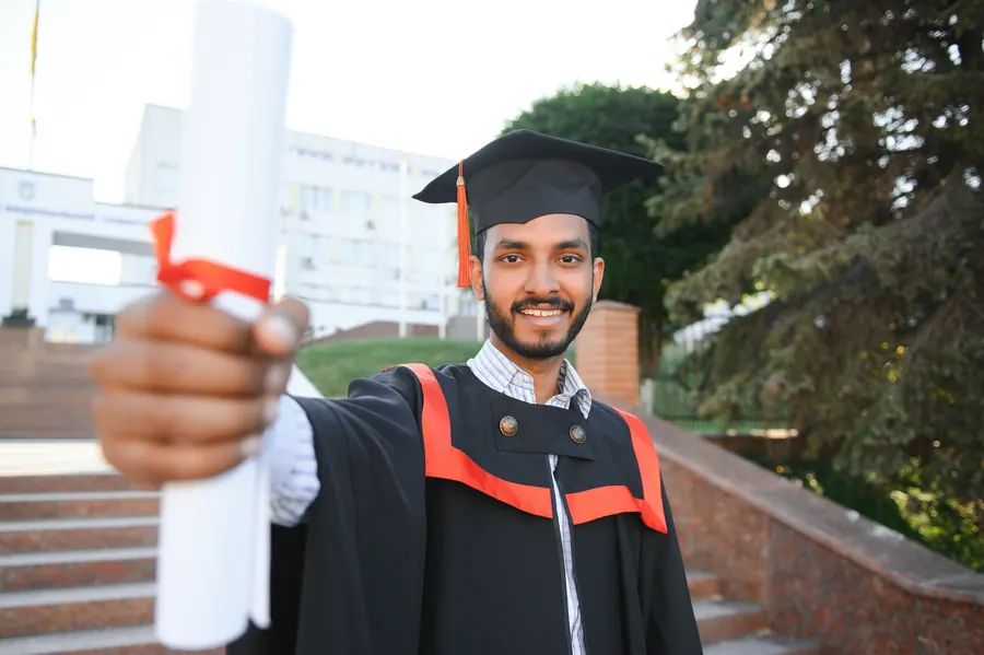 Happy graduate celebrating success