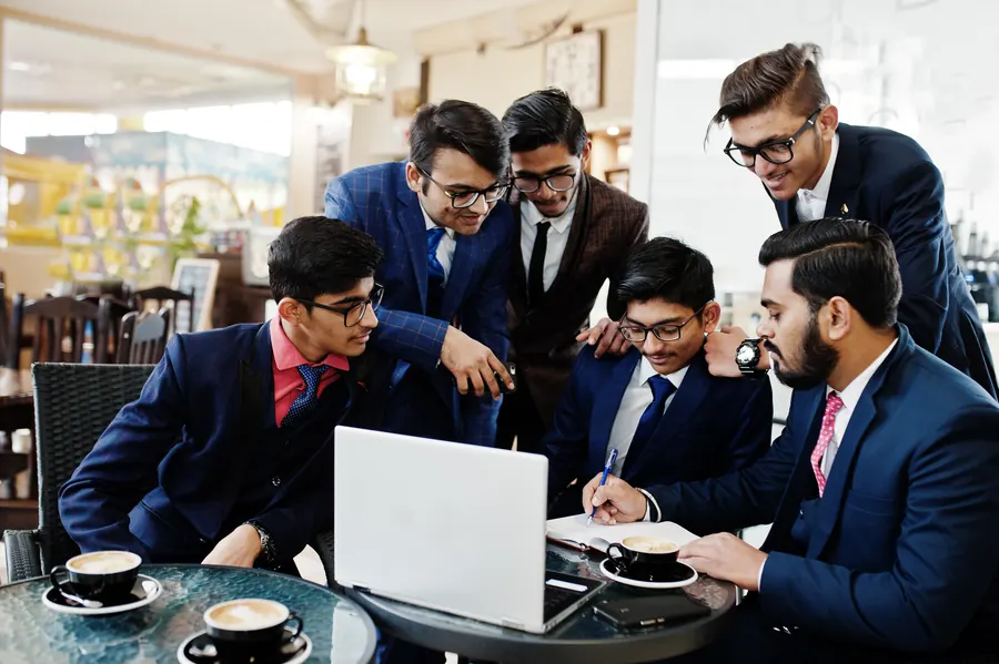 Startup team brainstorming a new project
